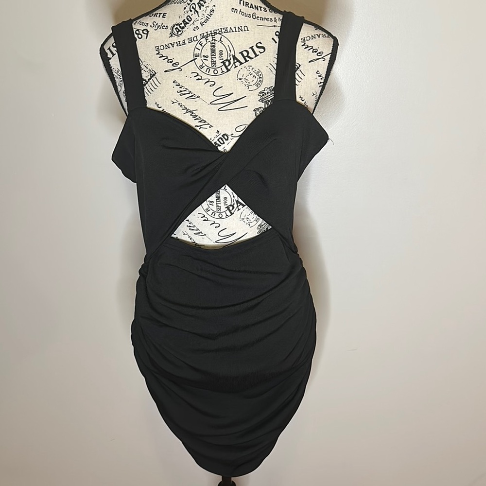 Black Sleeveless Dress XL cut out. Beautiful Night out dress flirty sexy fitted